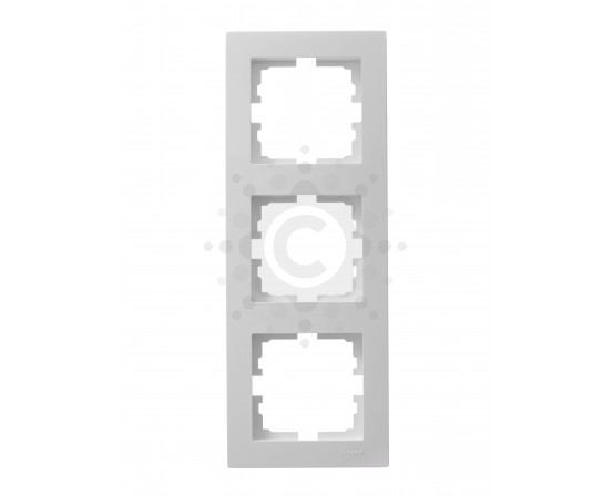 Рамка тройная вертикальная белая Lezard серия Vesna 742-0200-153